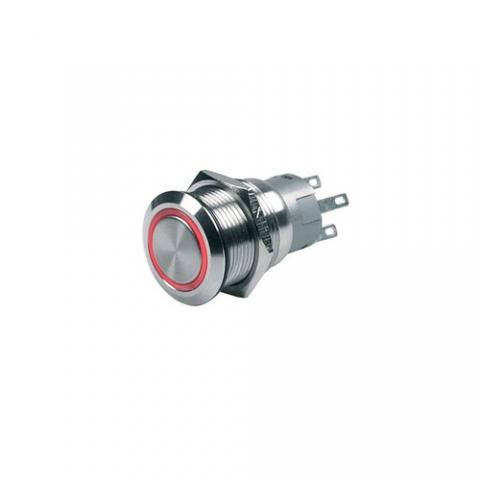 ΜΠΟΥΤΟΝ INOX ΦΩΤΙΖΟΜΕΝA 12V 7A Φ19/22mm