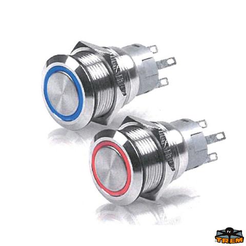 ΔΙΑΚΟΠΤΗΣ INOX OFF-ON ΚΟΚΚΙΝΟ 7A 19ΜΜ 12V