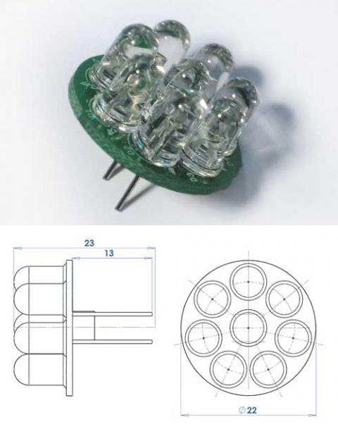 ΛΑΜΠΤΗΡΑΣ 6LΕD 12V ΣΤΡΟΓΓΥΛΟΣ