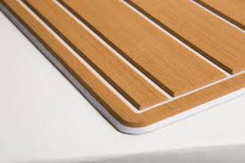 E-DEK PE ΑΥΤΟΚΟΛΛΗΤΟ ΣΥΝΘΕΤΙΚΟ TEAK DECK ΔΑΠΕΔΟ 2050 x 1030mm ΧΡΩΜΑ ΤΕΑΚ ΜΕ ΛΕΥΚΟ ΑΡΜΟ